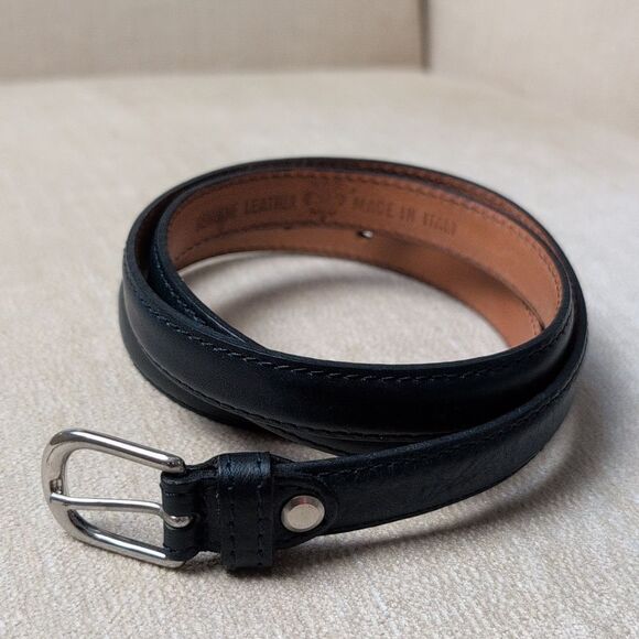 Genuine Leather Navy Blue Women's Belt Made In Italy - Picture 1 of 9